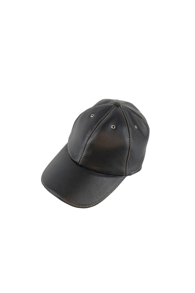 Gorro de cuero tipo beisbol Negro