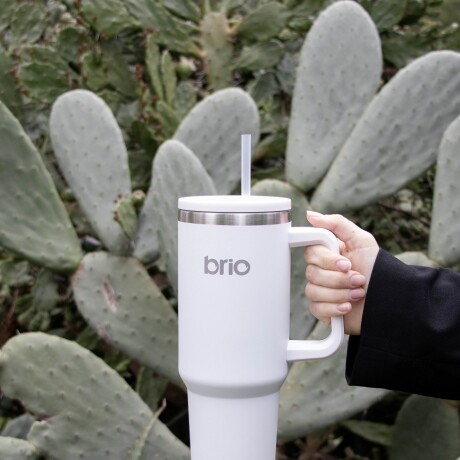 Vaso Térmico brio Con Tapa Sorbito Cup 360 1200ml Blanco