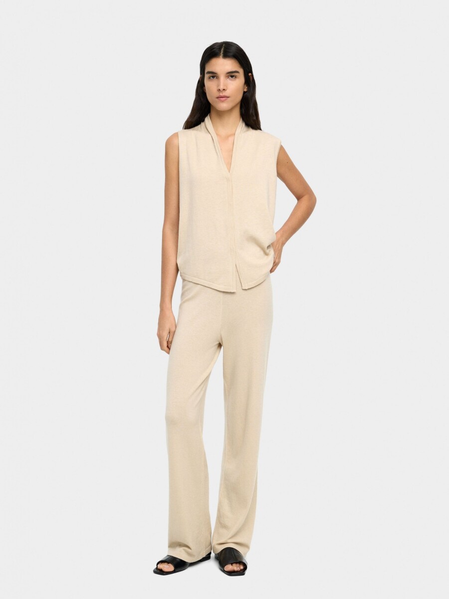 Chaleco De Punto Mezcla De Lana beige