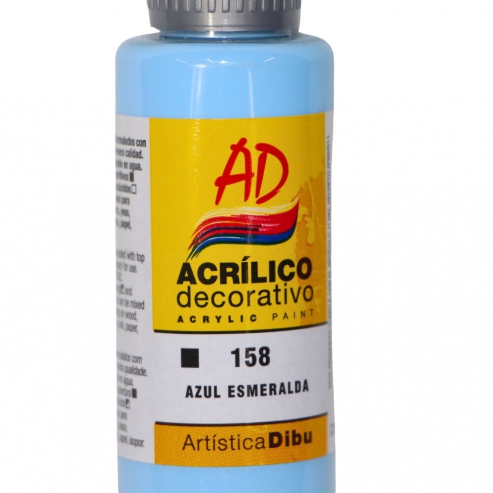 PINTURA ACRILICA ARTISTICA DIBU 60 ML. DIFERENTES COLORES COLOR AZUL ESMERALDA 158