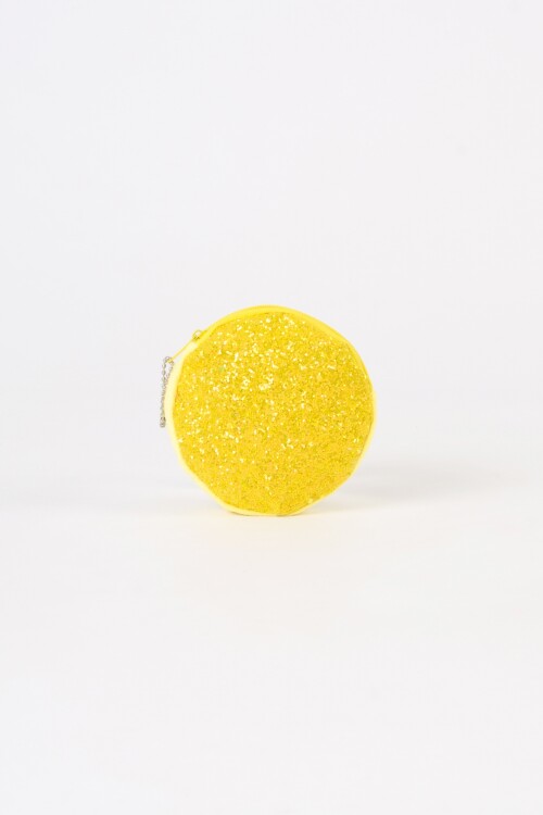 Monedero con glitter amarillo