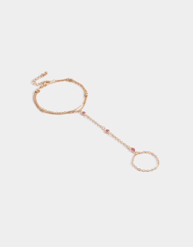 Pulseras Flexibles Pulsera Flexible Con Anillo Unido - Dorado