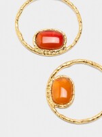 Pendientes Largos Con Piedras naranja