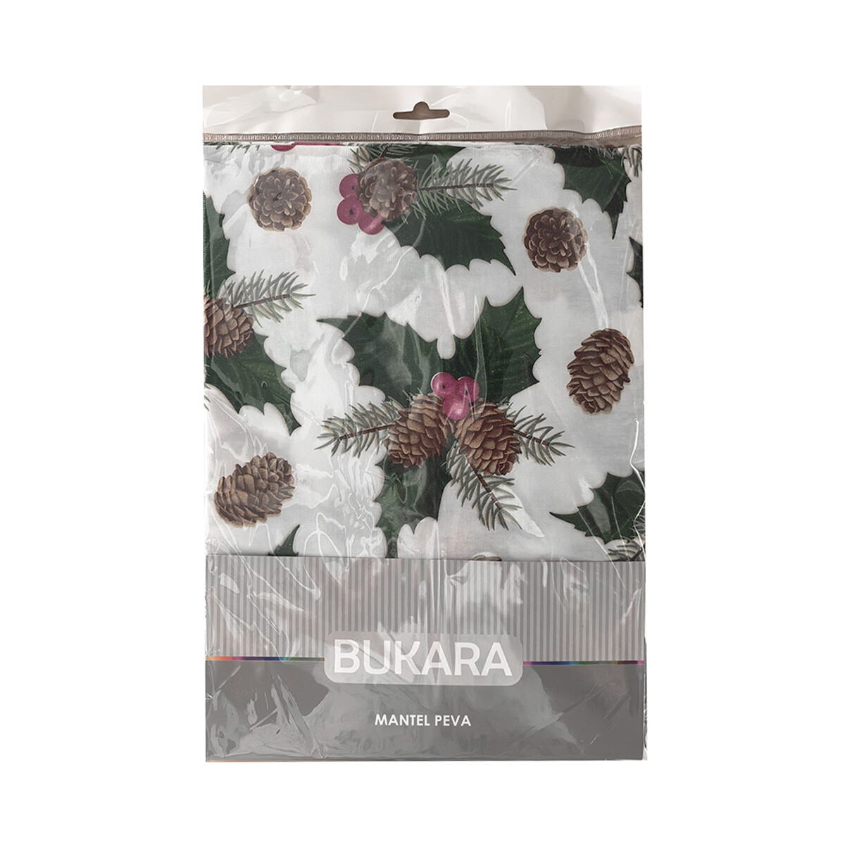 Mantel Rectangular Bukara Peva 140 x 210 cm - Navidad Muérdago Blanco 