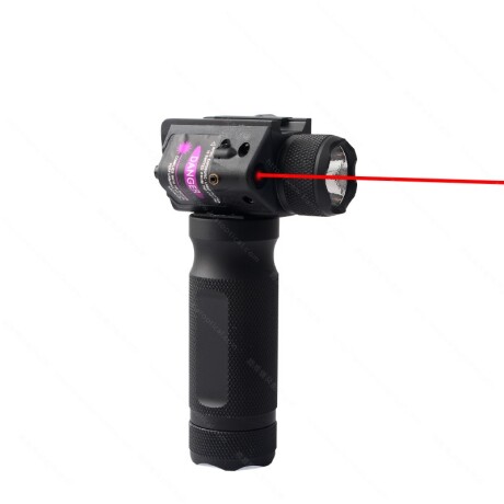 Empuñadura grip vertical linterna y laser rojo Negro