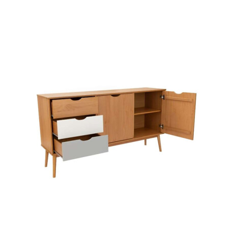 Aparador 2 Puertas 3 Cajones Linea Nordica Roble/Gris claro/Blanco