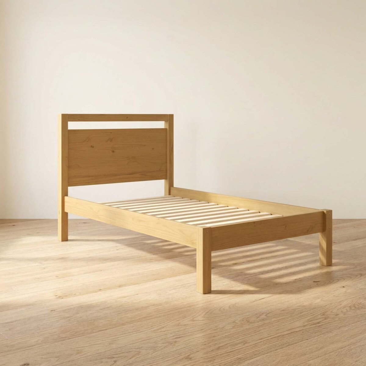 CAMA - 1 1/2 PLAZA MADERA NATURAL-BEIGE CAPRI 