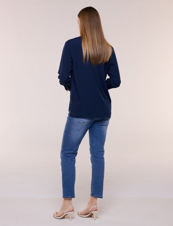 Camisa Clásica Abotonadura Oculta AZUL