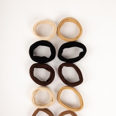 SET DE GOMITAS DE PELO BROWN SHADE VARIOS