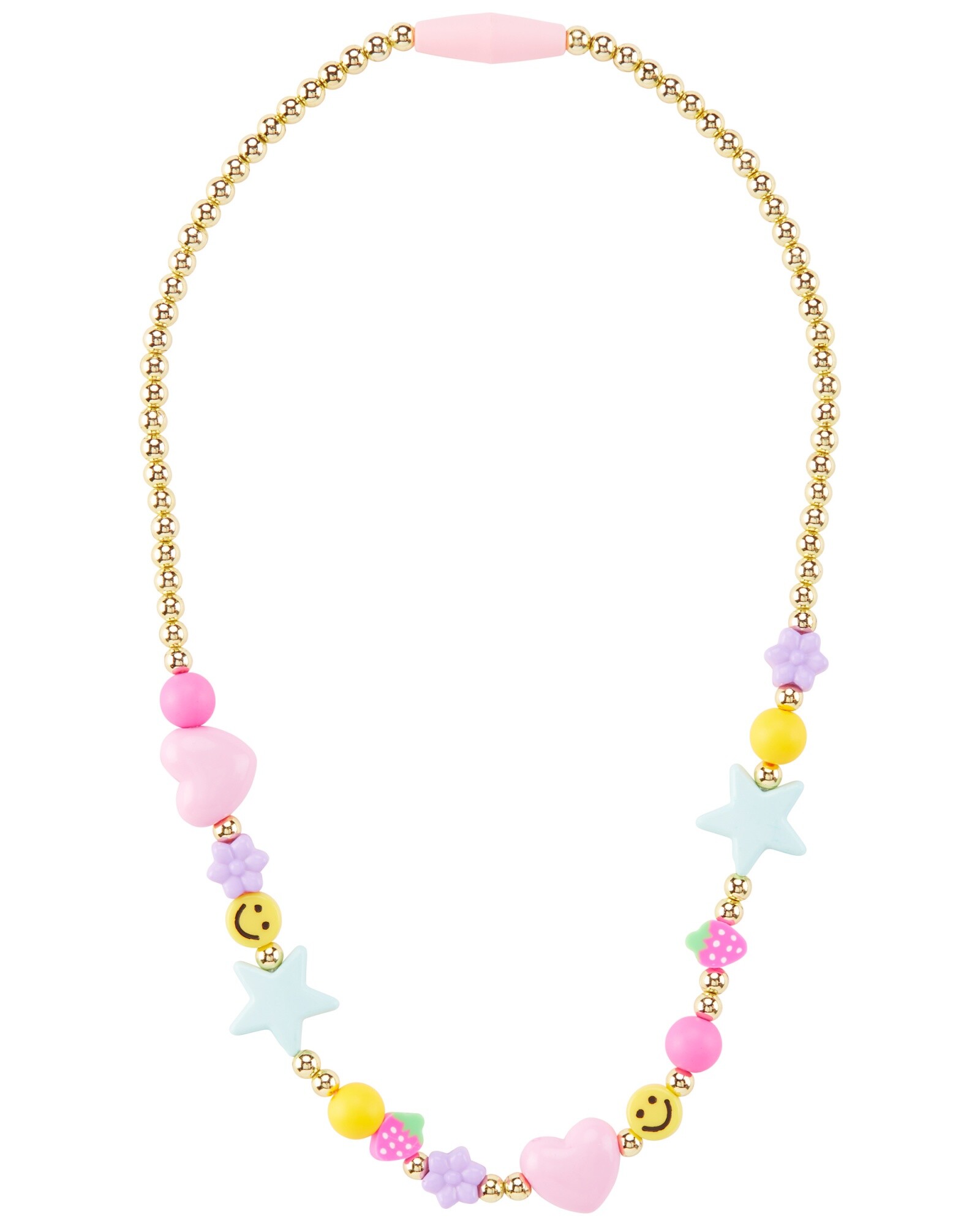 Collar de cuentas, con estrellas y corazones Sin color