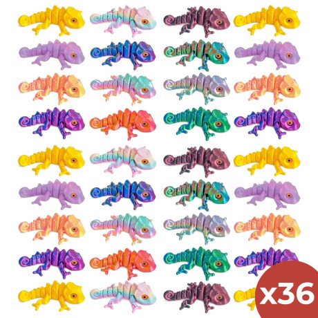 Set X36 Cotillón N°62 Sorpresita Lagartija Gato 3d Lagartija