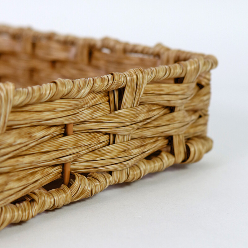 CESTA CUADRADO SIMIL RATAN BEIGE GDE Unica