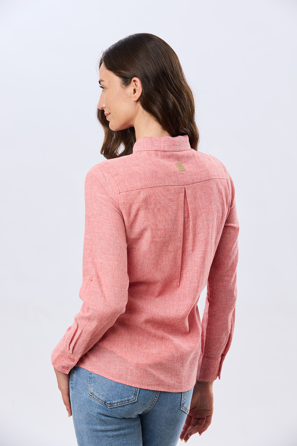 CAMISA LISA DE LINO Ladrillo