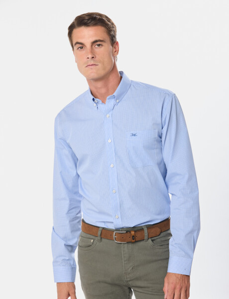 CAMISA CUADROS Celeste