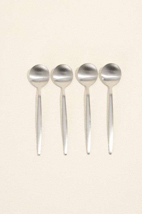 Cuchara De Té Fiordo, Set 4 Un. Plateado Color Unico