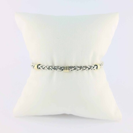 Pulsera de plata 925 y double en oro 18 ktes. Pulsera de plata 925 y double en oro 18 ktes.