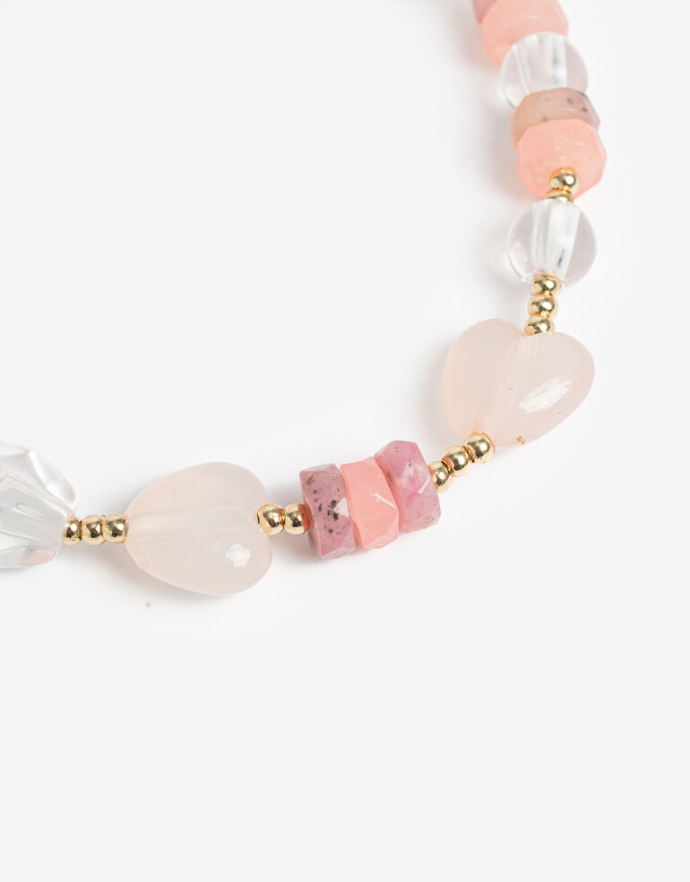 Pulseras Elásticas Color Pulsera Elástica Para Niñas Corazones Y Mariposas - Combinacion Multicolor