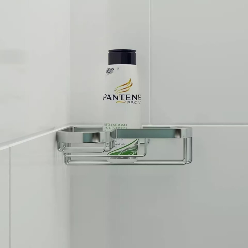 Organizador de baño Esquinero en L Bronce Cromado Brillante Organizador De Baño Esquinero En L Bronce Cromado Brillante