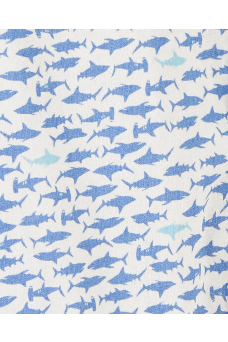 Body tipo camisa de algodón, manga corta y diseño tiburones Sin color