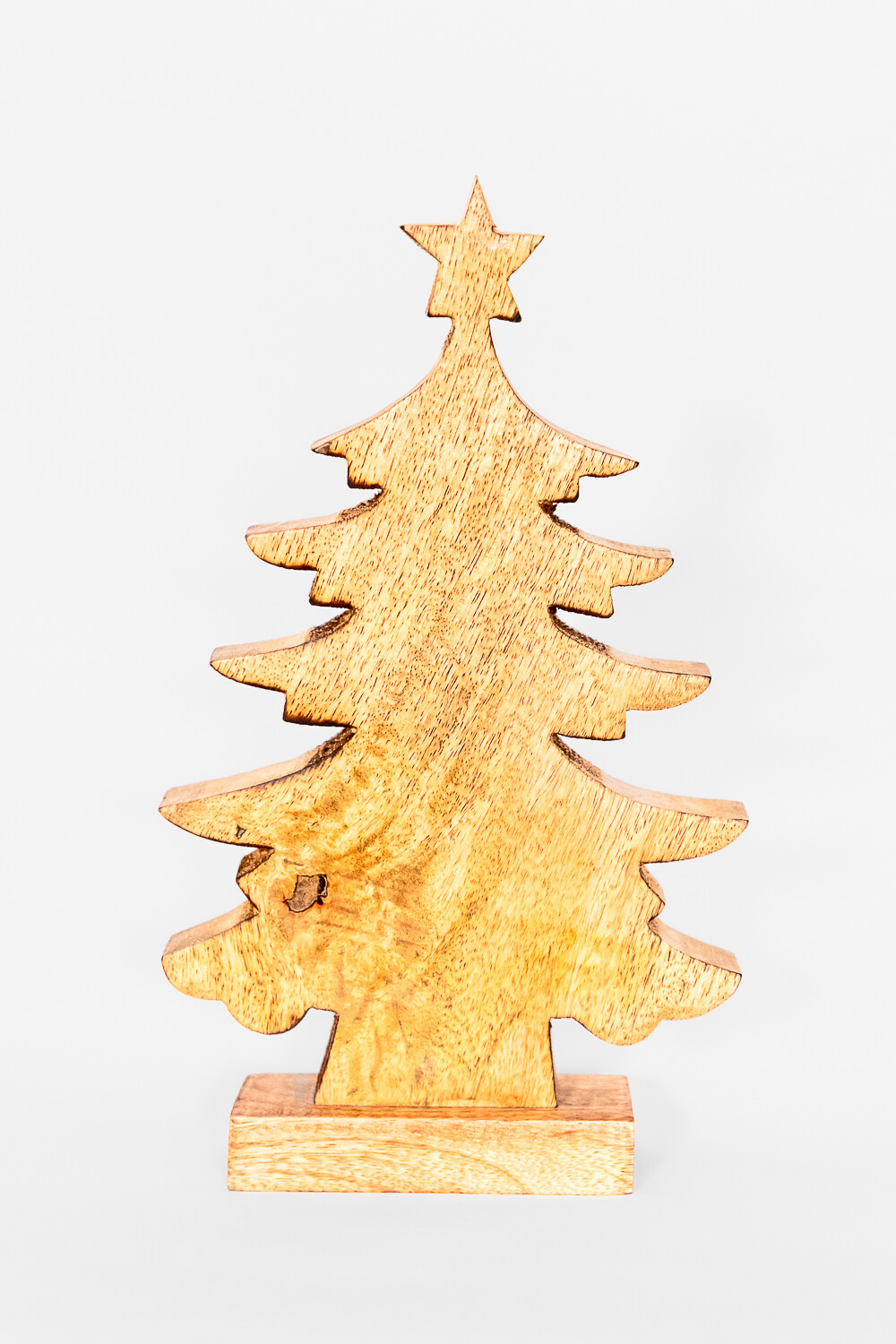 Deco Navidad árbol De Madera Con Base Color Unico
