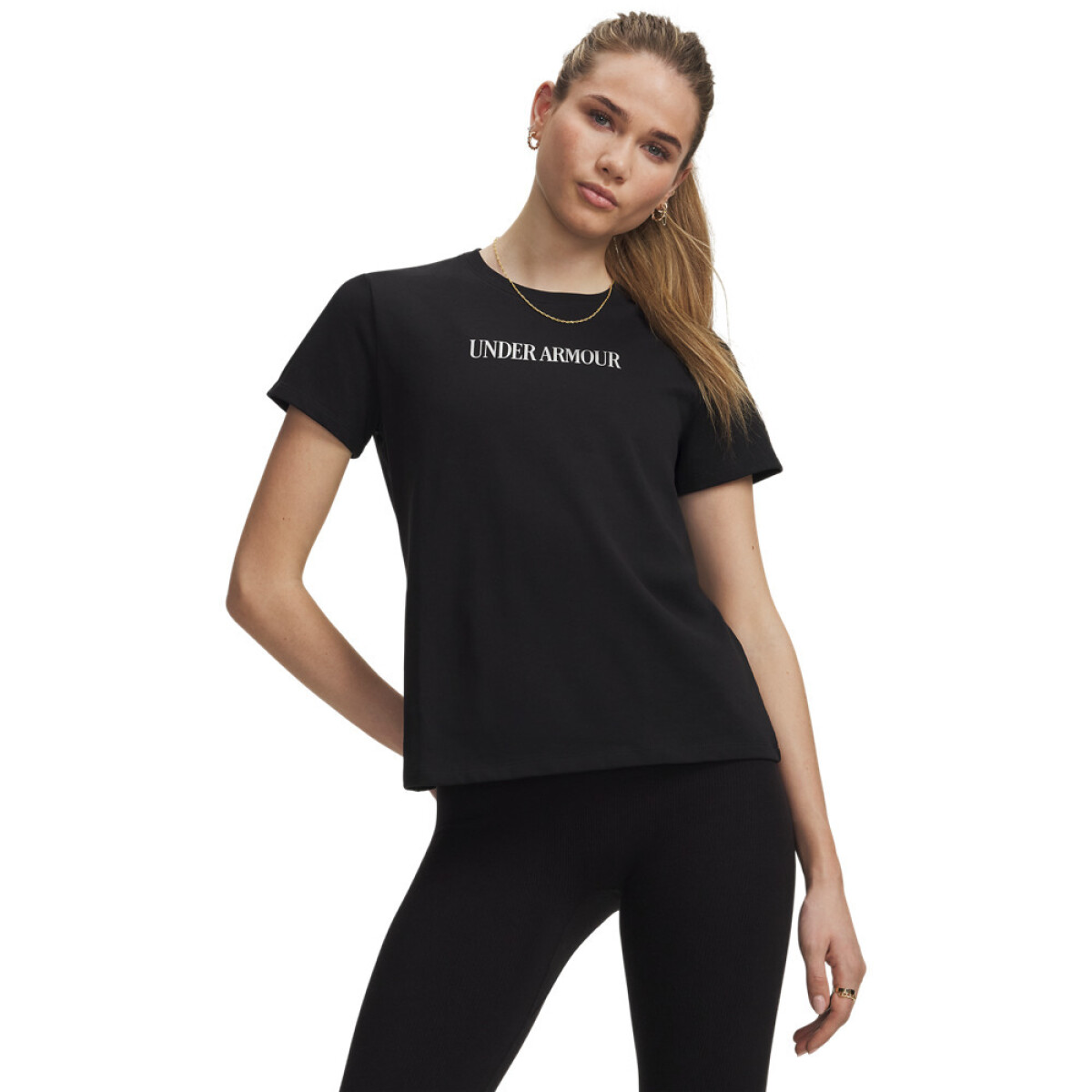 UA W HWT SCRIPT SS-BLU - BLK 
