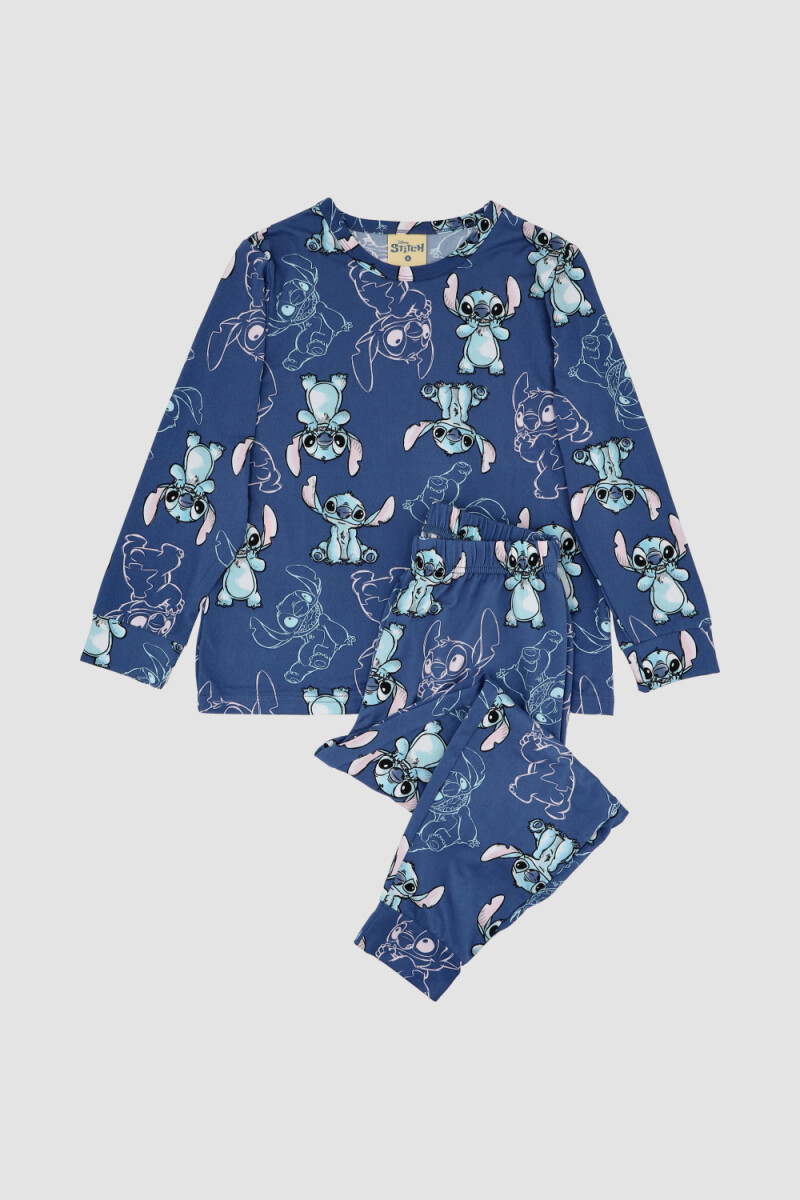 Pijama stitch peach - Azul 