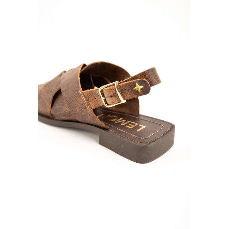 Sandalias Entrecruzada Chocolate