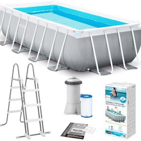Piscina Intex Estructural 6836L 400x200x100+Bomba Gris claro
