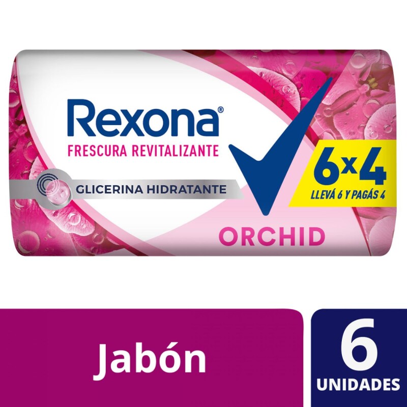 Jabón en Barra Rexona Orchid Fresh Pack Ahorro X6 125 GR