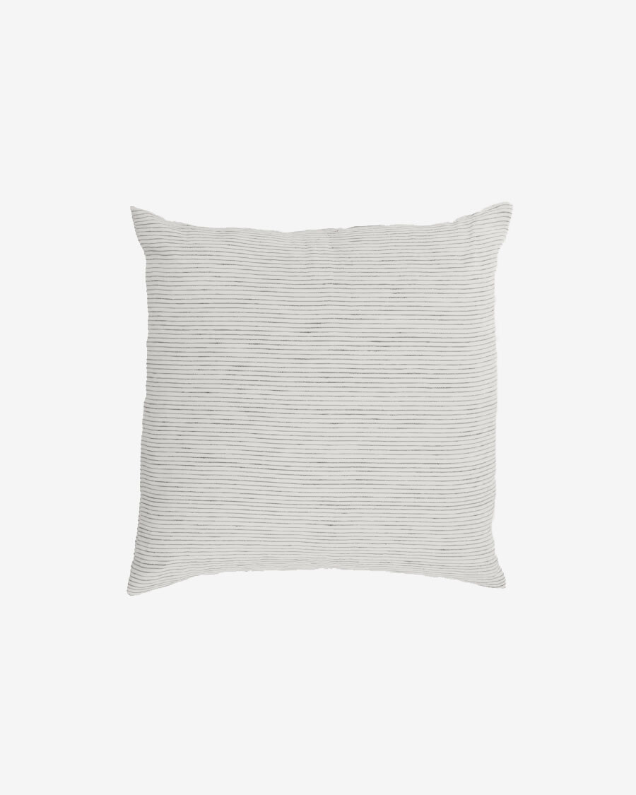 Almohadón Marena 100% lino rayas blanco y negro 45 x 45 cm Almohadón Marena 100% lino rayas blanco y negro 45 x 45 cm