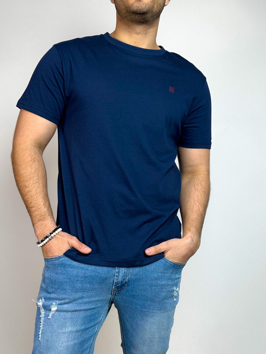 T-shirt lisa con logo bordado Tao - Azul 