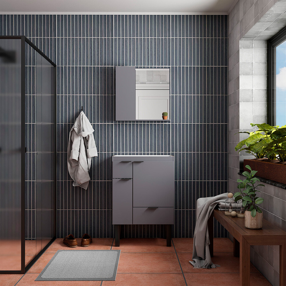 MUEBLE DE BAÑO MODELO IBATE GRIS SIN TAPA Mueble De Baño Modelo Ibate Gris Sin Tapa