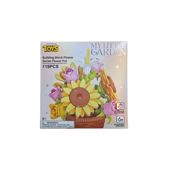 Bloques flor en maceta amarillo