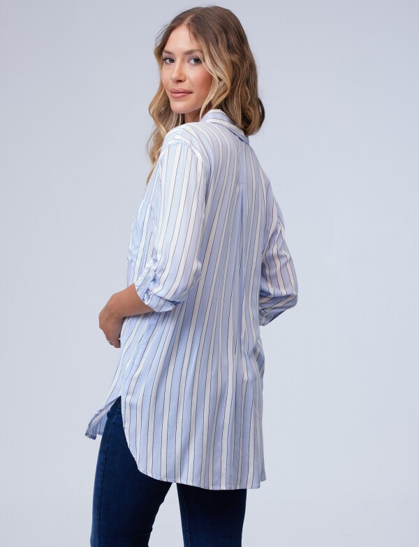 Camisa Lineas Oversize CELESTE/MULTI