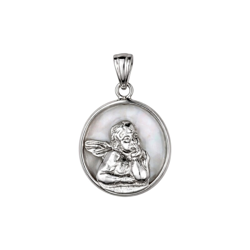 Dije Ángel de la Guarda - Plata 925 - Cuarzo Cristal - CP4664 conpiedra