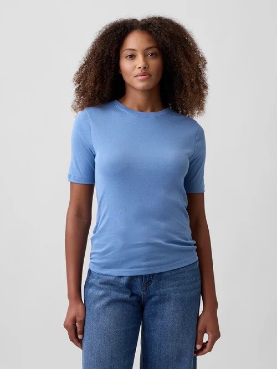 Remera Modal Manga Corta Mujer - Soft Cornflower 