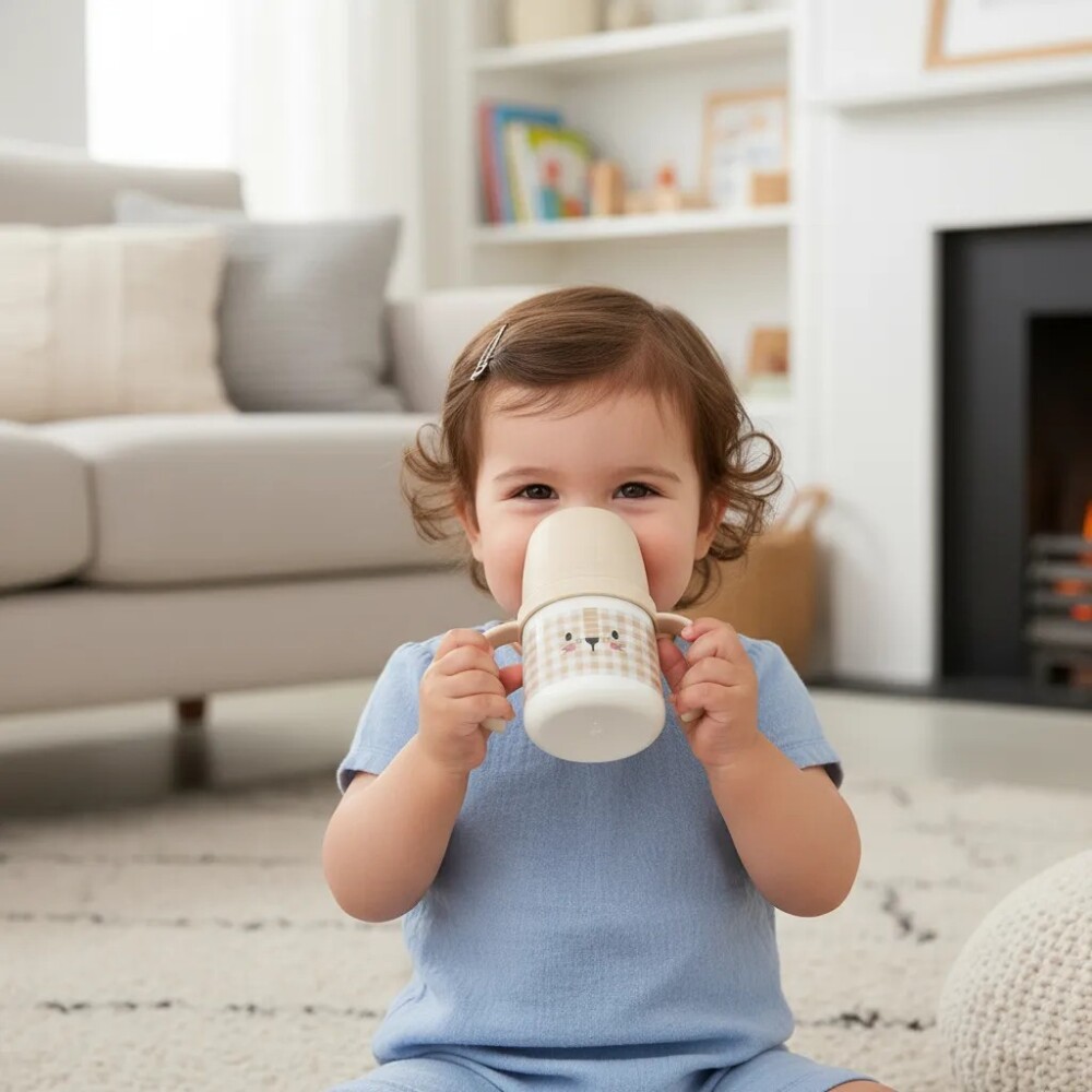 Vaso First Bottle SX PRO 6m+ SUAVINEX cuadrille beige