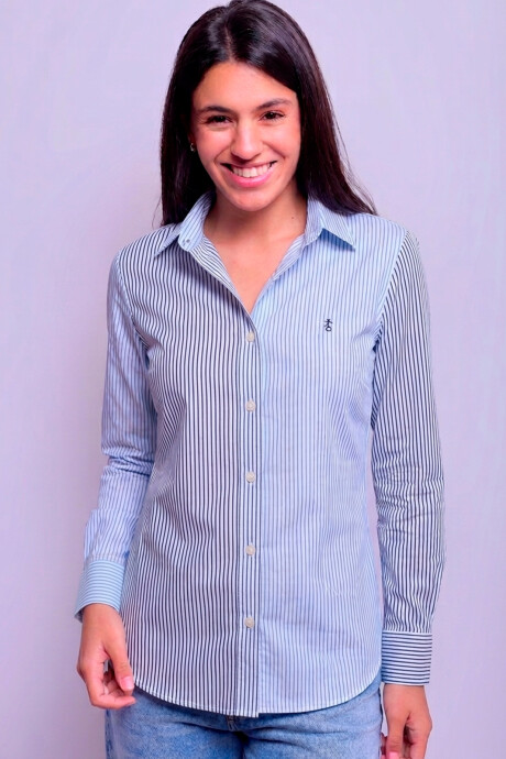 Camisa Dama Clásica Combinada