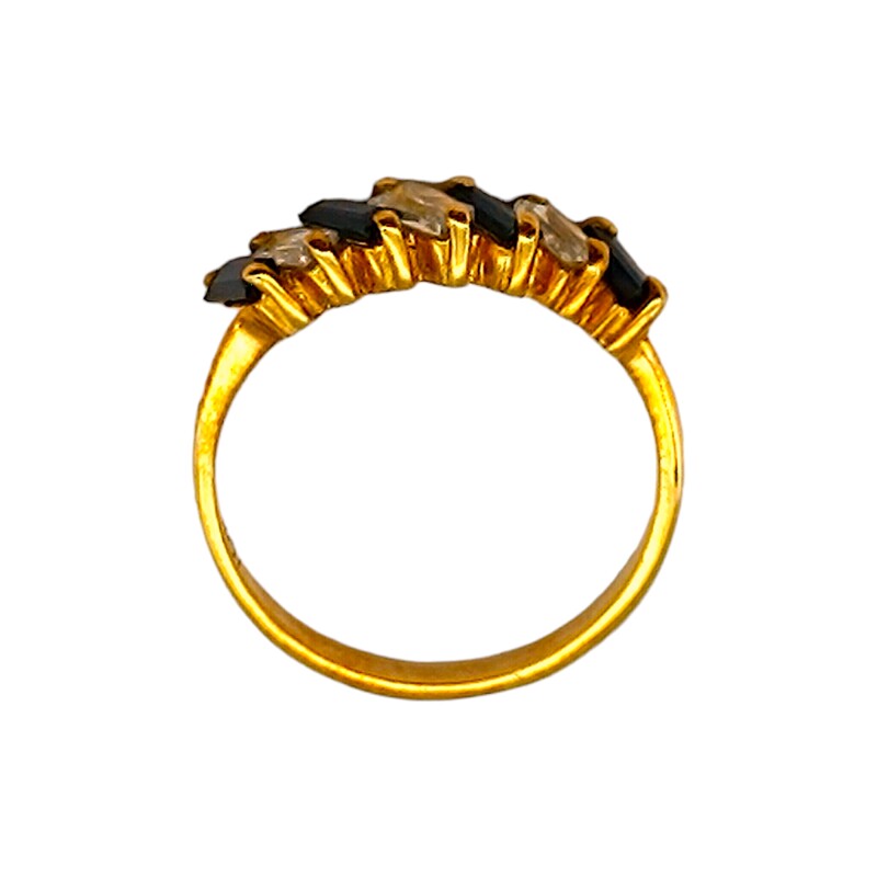 Anillo Vera-Oro Bajo-Piedra Zafiro y Zirconia-AN8118 conpiedra