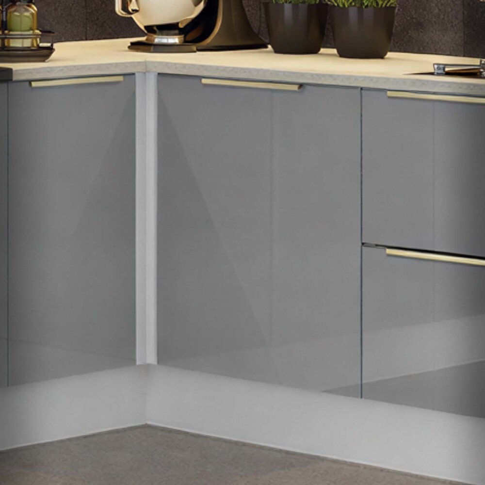 BAJO MESADA ESQUINERO 80 CM MDP-Y-VIDRIO BLANCO LUX