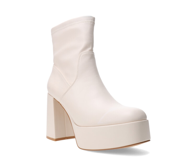 Bota PLACID con simil cuero elastizado Off White