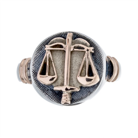 Anillo de plata 925 y oro de 10 ktes ABOGACÍA Anillo de plata 925 y oro de 10 ktes ABOGACÍA