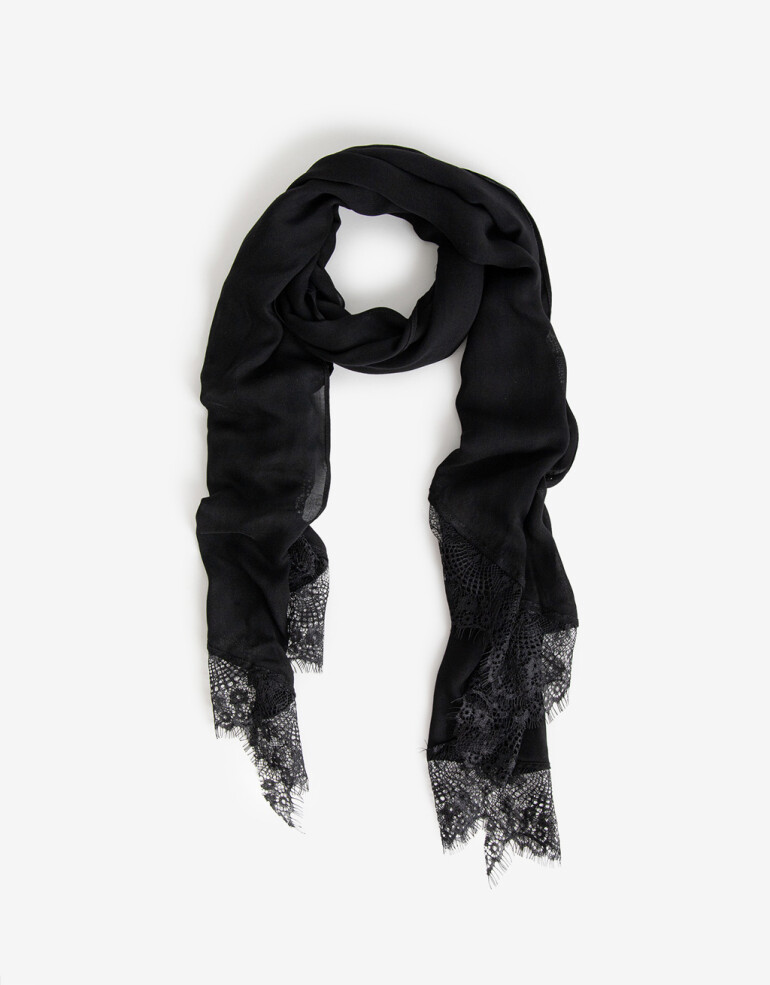 Pashminas Pashmina Degrade Con Lace Edges - Combinacion Bicolor