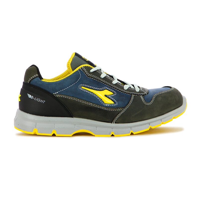 Diadora Safety Shoes Upper Pu Outsolerun Low S3s Gris Oscuro-azul