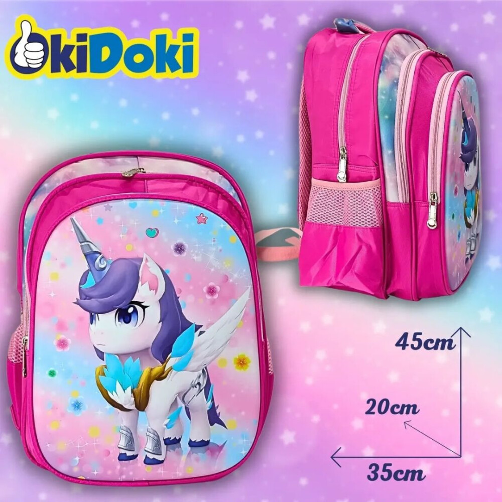 Mochila Unicornio infantil, estampado 3D. Mochila Unicornio infantil, estampado 3D.