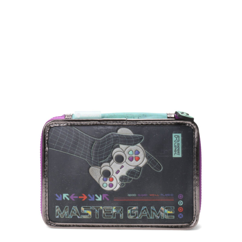 Cartuchera Multiscope Master Game Sobre Doble Cierre Azul Marino - Violeta