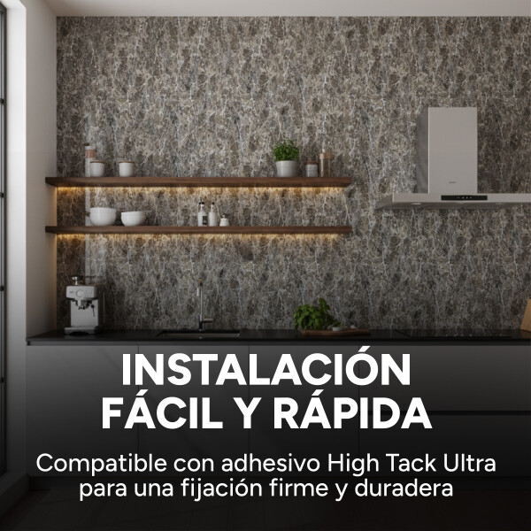 Pack x3 Placa PVC Símil Mármol 2,44x1,22m 3mm Resistente Mármol Gris