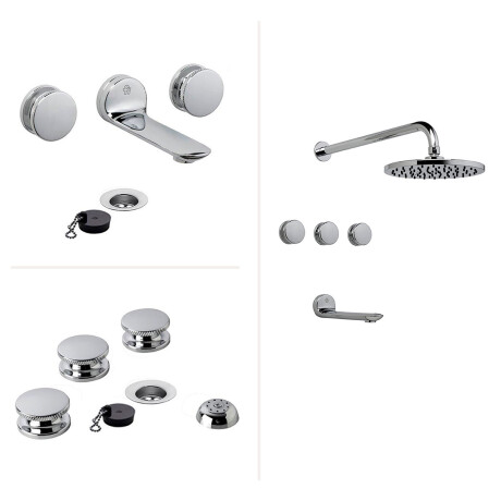 Juego De Griferia Incluye Lavatorio Ducha Y Bidet CROMO