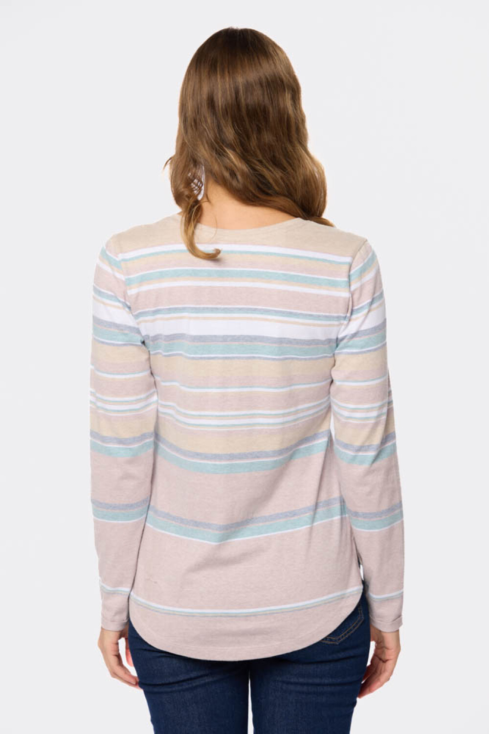 REMERA RAYADA BOTONES Lavanda