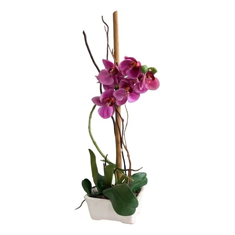 Orquidea artificial rosa en maceta - PRODUCTO CON DETALLES Orquidea artificial rosa en maceta - PRODUCTO CON DETALLES